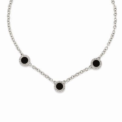 Collana Bvlgari, in oro bianco 18K con diamanti e onice