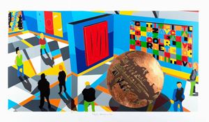 Nespolo Ugo - At the museum - Tribute to Fontana, Boetti, Capogrossi and Pomodoro
