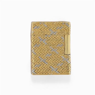 Accendino in oro giallo e bianco 18K