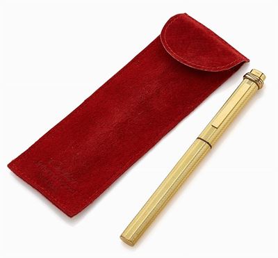 Cartier, Penna a sfera Trinity in oro giallo 18K