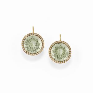 Orecchini con diamanti e ametista verde