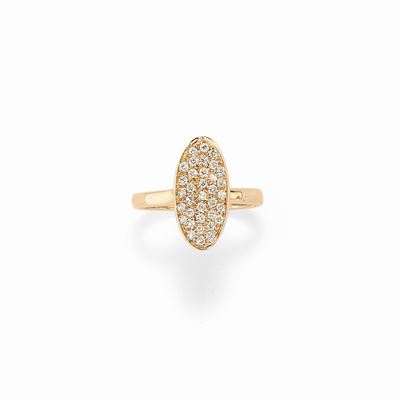 Anello in oro rosa 18K con pavé di diamanti, circa 0,35 ct