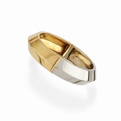Bracciale rigido bicolore in oro 18K