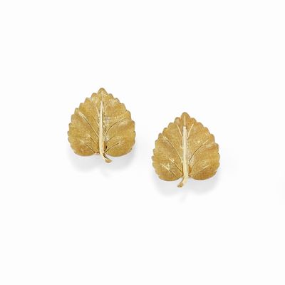 Orecchini in oro giallo 18K a forma di foglie