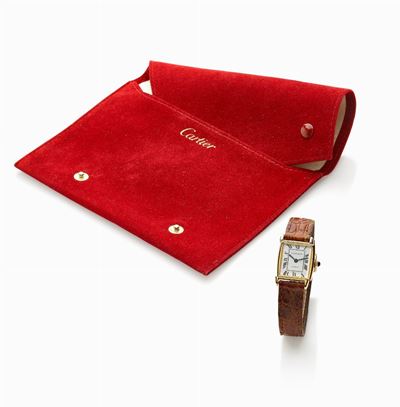 Cartier, Orologio da polso Reverso in oro 18K