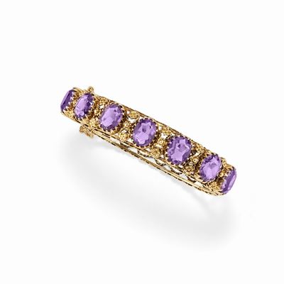Bracciale in oro giallo 14K con ametiste taglio ovale