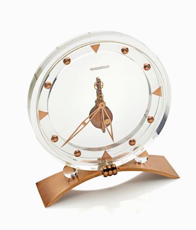 Jaeger Le Coultre, Orologio da tavolo in plexiglass, '50