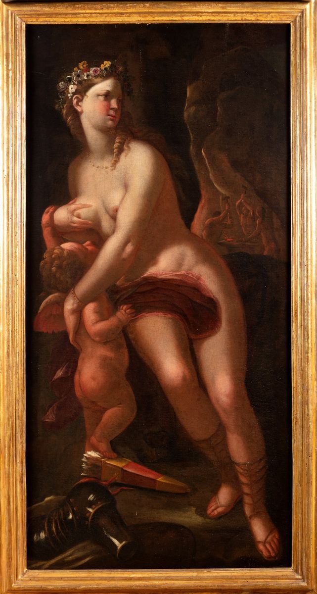 Bottega di Luca Giordano (napoli 1634 – 1705) - Venere e Cupido nella Fucina di Vulcano
