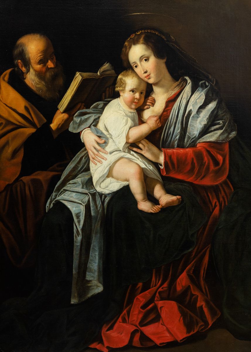 Atelier di Bartolomeo Cavarozzi (viterbo 1587 – Roma 1625) - Cavarozzi, Sacra Famiglia - olio su ...