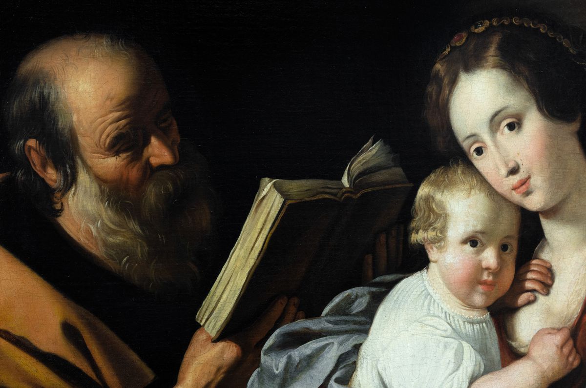 Atelier di Bartolomeo Cavarozzi (viterbo 1587 – Roma 1625) - Cavarozzi, Sacra Famiglia - olio su ...