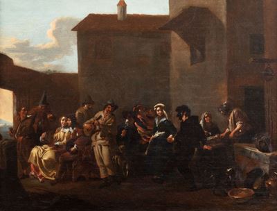 Scena di Carnevale Davanti Ad una Osteria