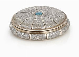 BISCOTTIERA IN ARGENTO, ITALIA, FINE XIX SECOLO