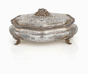 SCATOLA IN ARGENTO, ITALIA, FINE XIX SECOLO