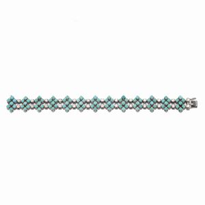 Bracciale con turchesi e diamanti