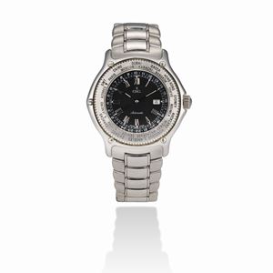 A steel wristwatch, Ebel Voyager