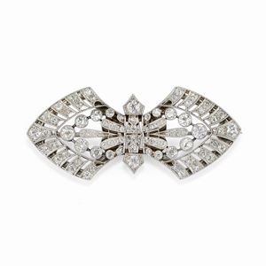 A platinum and diamond brooch, circa 1920