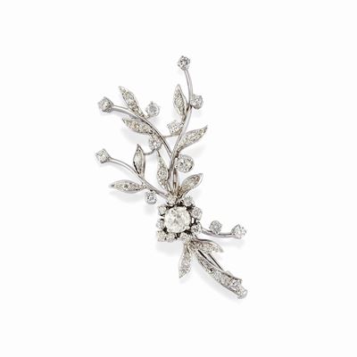 Spilla in oro bianco 18K con diamanti