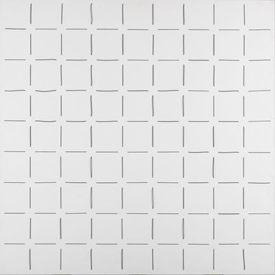 Struttura visuale, tecnica mista su pannello montato su plexiglas