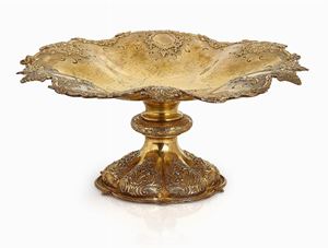 Centrotavola in argento vermeil, londra, 1842, orafo r.garrard