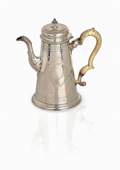 Caffettiera in Argento, Londra, Circa 1735, Orafo John Fossey