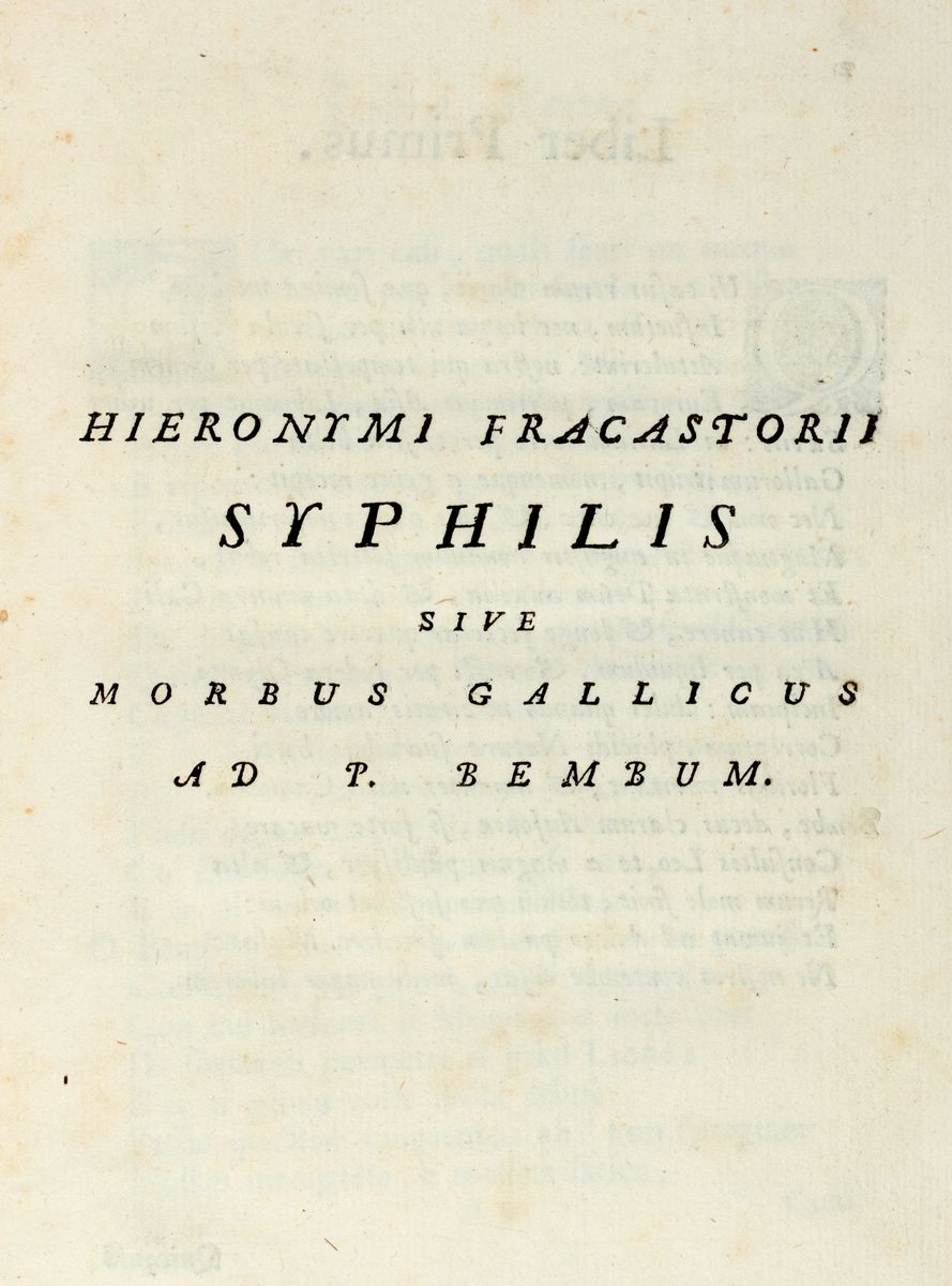 Fracastoro, Girolamo - The poem Syphilis ... translated by Sebastiano ...