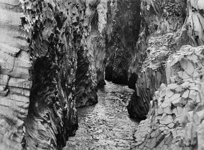 Sicilia: Gole dell'Alcantara, Stampa vintage alla gelatina ai sali d'argento