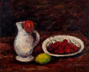 Tosi Arturo - Still life with jug and cherries