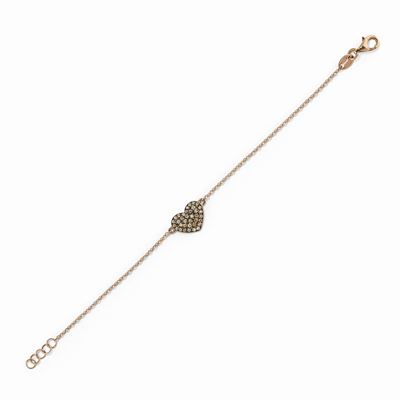 Bracciale in oro rosso 18K con diamanti taglio brillante