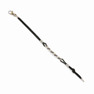 Giovepluvio, Bracciale in oro bianco 18K con diamanti neri e incolori