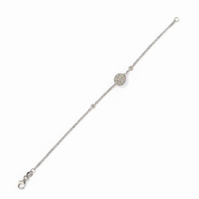 Bracciale in oro bianco 18K con pavé di diamanti taglio brillante