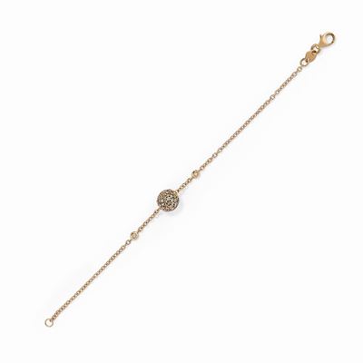 Bracciale in oro rosso 18K con diamanti taglio brillante