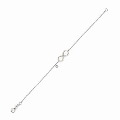 Bracciale in oro bianco 18K con motivo 'infinito' decorato con diamanti