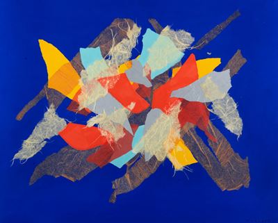 L' Acropoli - olio e collage su tela