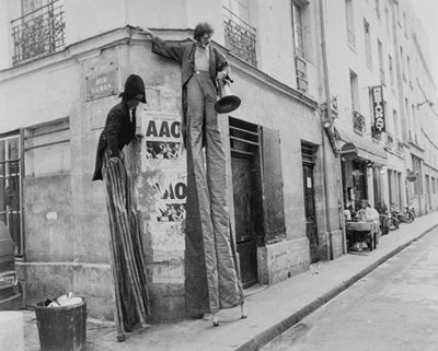 Teatro di strada, Parigi, Stampa vintage alla gelatina ai sali d'argento