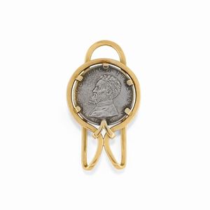 A 18K yellow gold and silver money clip