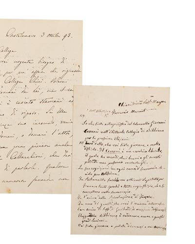 Lettere autografe firmate di protagonisti dell'impresa garibaldina