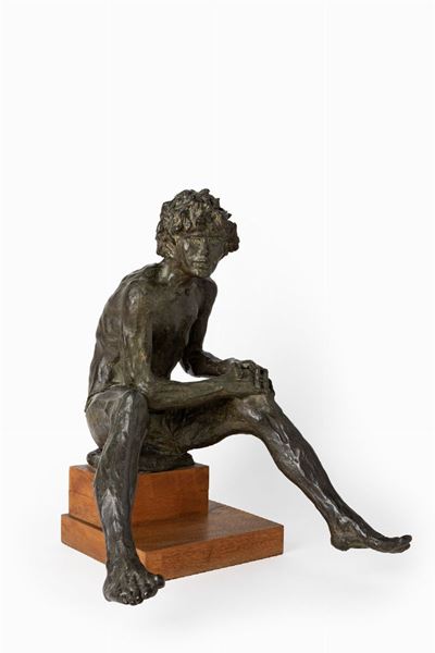 Ragazzo al fiume, bronzo, 1980