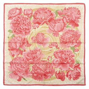 Pivoines Silk Twill scarf