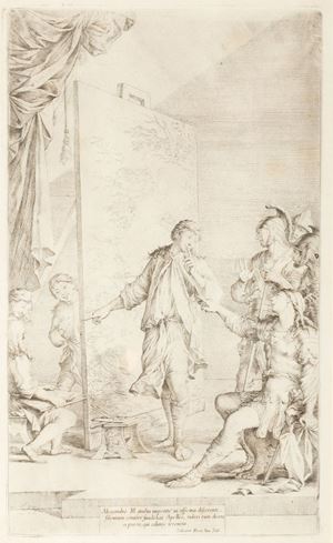 Salvator    Rosa - Alessandro Magno nello studio di Apelle