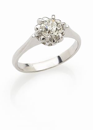 ANELLO SOLITARIO IN ORO E DIAMANTE 