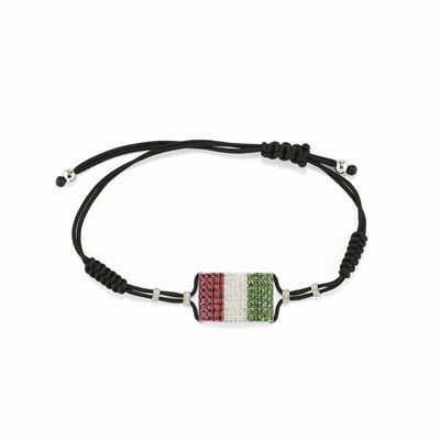 Bracciale in oro bianco 18K con rubini, tsavoriti e diamanti