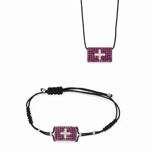 Demi-parure con rubini e diamanti