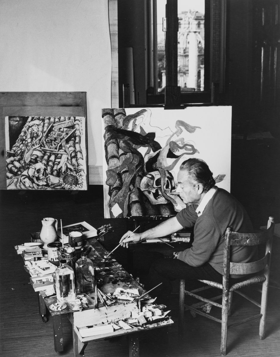 Anonimo - Renato Guttuso, Due stampe vintage alla gelatina ai sali d'argento