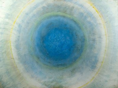 Aura cilestrina, acrilico su tela