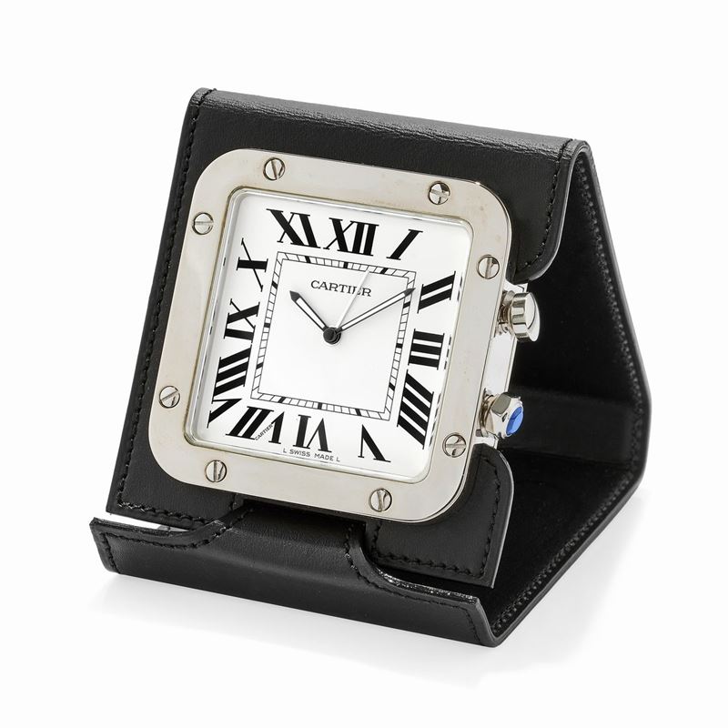 Cartier Steel travel alarm clock Cartier Jewels Silver