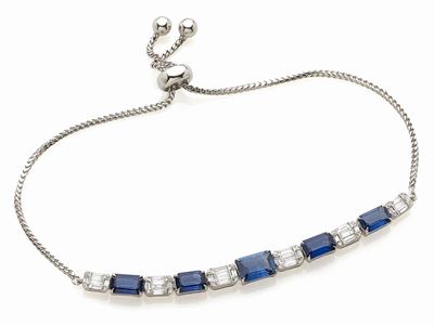 Bracciale in oro bianco 18K con zaffiri e diamanti