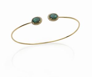 BRACCIALE IN ORO, SMERALDI E DIAMANTI