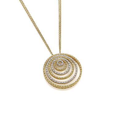 Collana in oro bianco e giallo 18K con zirconi