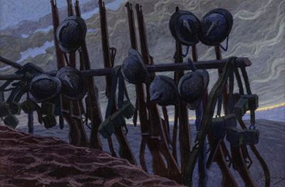 Ricordo della Prima Guerra Mondiale - tecnica mista su cartoncino