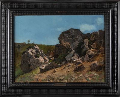 Studio di rocce assolate, olio su tela
